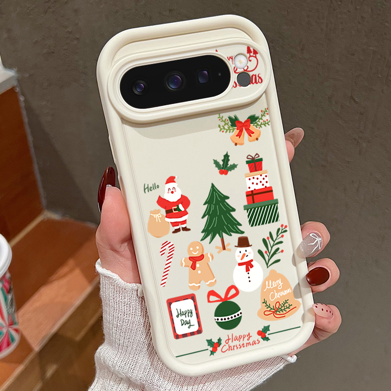 Google Pixel 9 Pro - Feliz natal padrão macio tpu caso