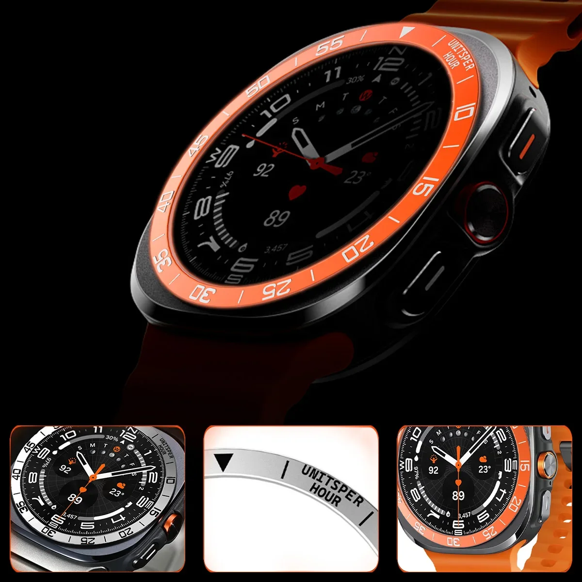 Capa de metal moldura anel cas - Samsung Smartwatch Ultra Accessories avaliação e preço